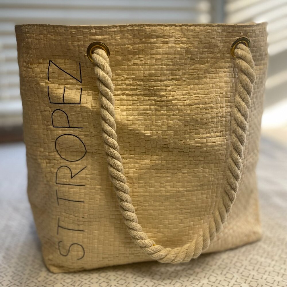 St. Tropez  Beach Tote Bag with Woven Rope Handle
